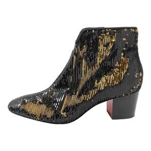 Christian Louboutin Disco 70s Sequin Ankle Boots – Size 36.5